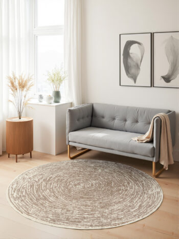 Hanse Home, Kusový koberec Gloria Cavallo 106258 Creme Beige kruh, 160x160, béžová, chodba / predsieň