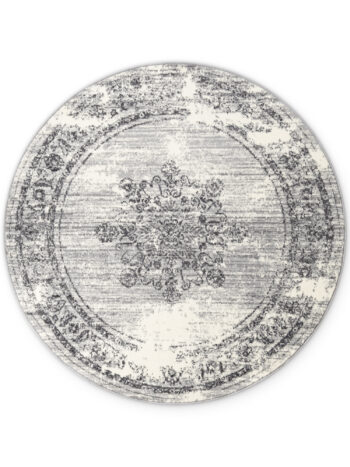 Hanse Home, Kusový koberec Gloria Lydia 106254 Creme Grey kruh, 120x120, šedá, chodba / predsieň