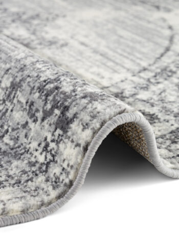 Hanse Home, Kusový koberec Gloria Lydia 106254 Creme Grey kruh, 160x160, šedá, chodba / predsieň