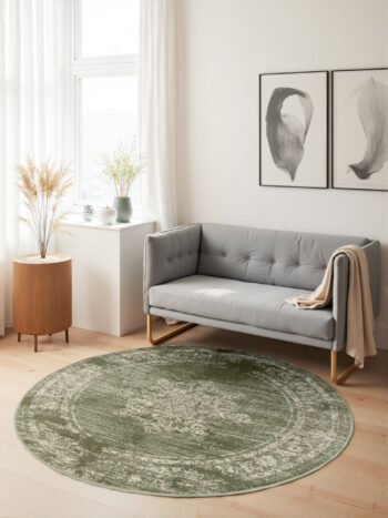 Hanse Home, Kusový koberec Gloria Lydia 106255 Mint kruh, 120x120, zelená, chodba / predsieň