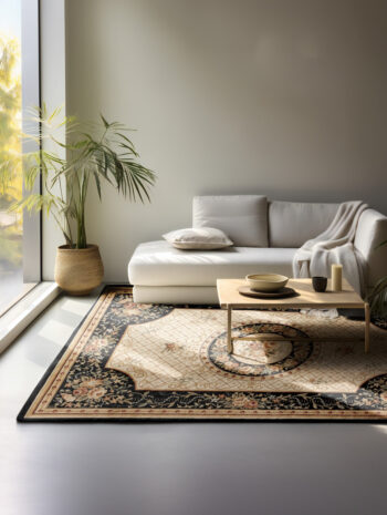 Hanse Home, Kusový koberec Herat 105993 Black Cream, 80x120, čierna, chodba / predsieň