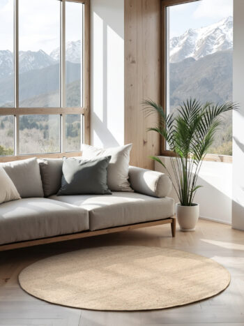 Hanse Home, Kusový koberec Jaipur 105973 Ivory/White kruh, 160x160, béžová, chodba / predsieň
