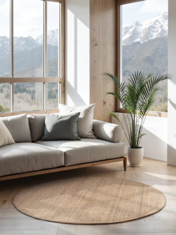Hanse Home, Kusový koberec Jaipur 105974 Natur/Gold kruh, 160x160, béžová, chodba / predsieň