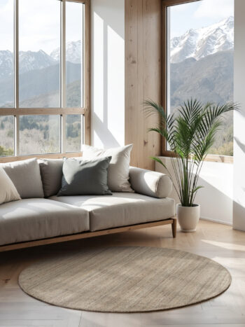 Hanse Home, Kusový koberec Jaipur 105975 Grey/Brown kruh, 200x200, béžová, chodba / predsieň