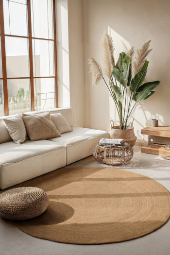 Hanse Home, Kusový koberec Jute Braided 106005 Gold, 100x100 (priemer) kruh, béžová, chodba / predsieň