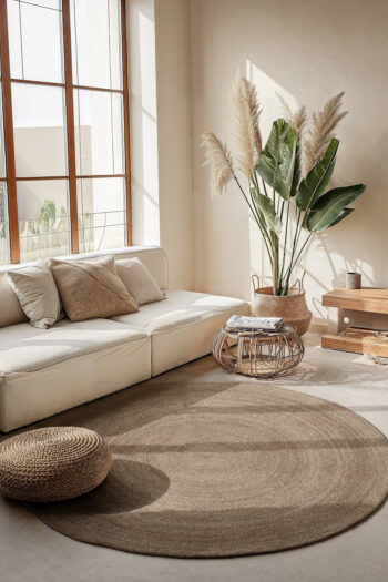 Hanse Home, Kusový koberec Jute Braided 106006 Grey Brown, 140x140 (priemer) kruh, hnedá, chodba / predsieň