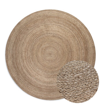 Hanse Home, Kusový koberec Jute Braided 106006 Grey Brown, 200x200 (priemer) kruh, hnedá, chodba / predsieň