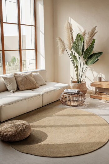 Hanse Home, Kusový koberec Jute Braided 106007 Ivory, 100x100 (priemer) kruh, béžová, chodba / predsieň