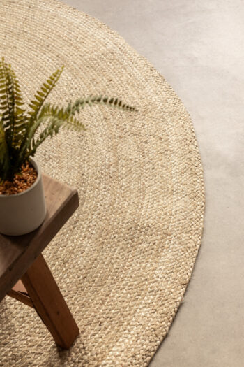 Hanse Home, Kusový koberec Jute Braided 106007 Ivory, 140x140 (priemer) kruh, béžová, chodba / predsieň