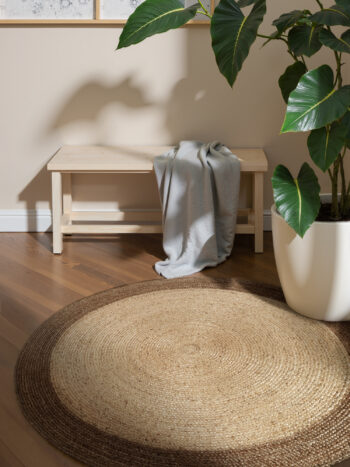 Hanse Home, Kusový koberec Jutta 106224 Natur Ivory/Grey/Beige kruh, 200x200, béžová, chodba / predsieň