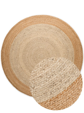 Hanse Home, Kusový koberec Jutta 106225 Natur Ivory/Gold kruh, 240x240, béžová, chodba / predsieň