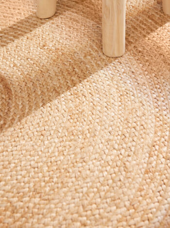 Hanse Home, Kusový koberec Jutta 106225 Natur Ivory/Gold kruh, 240x240, béžová, chodba / predsieň