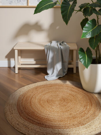 Hanse Home, Kusový koberec Jutta 106226 Natur Gold/Ivory kruh, 200x200, béžová, chodba / predsieň