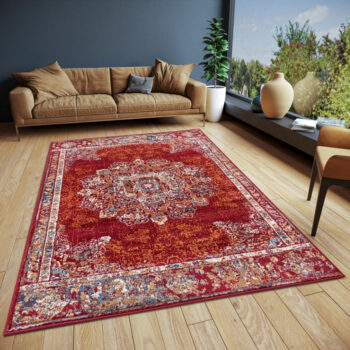 Hanse Home, Kusový koberec Luxor 105638 Maderno Red Multicolor, 57x90, červená, obývacia izba