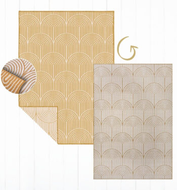 Hanse Home, Kusový koberec Pangli 105849 Ochre – na von aj na doma, 200x290, žltá, chodba / predsieň