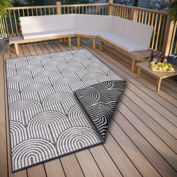 Hanse Home, Kusový koberec Pangli 105852 Black – na von aj na doma, 240x330, čiernobiela, chodba / predsieň