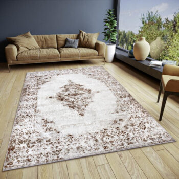 Hanse Home, Kusový koberec Shine 105917 Retro Cream Brown, 120x170, hnedá, obývacia izba