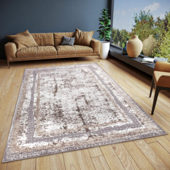 Hanse Home, Kusový koberec Shine 105920 Classic White Cream Silver, 120x170, hnedá, obývacia izba
