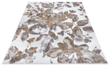 Hanse Home, Kusový koberec Shine 105922 Floral White Grey Brown, 120x170, hnedá, obývacia izba