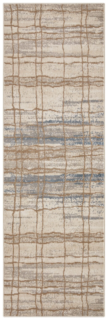 Hanse Home, Kusový koberec Terrain 105601 Jord Cream Blue, 80x200, béžová, obývacia izba