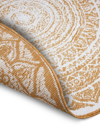 Hanse Home, Kusový koberec Twin Supreme 105799 Ochre kruh – na von aj na doma, 140x140 (priemer) kruh, žltá, chodba / predsieň