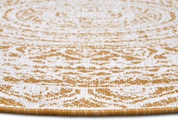 Hanse Home, Kusový koberec Twin Supreme 105799 Ochre kruh – na von aj na doma, 140x140 (priemer) kruh, žltá, chodba / predsieň