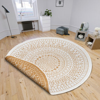 Hanse Home, Kusový koberec Twin-Wendeteppiche 105797 Ochre kruh – na von aj na doma, 140x140 (priemer) kruh, žltá, chodba / predsieň