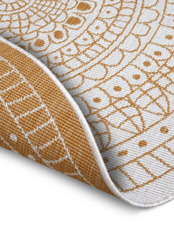 Hanse Home, Kusový koberec Twin-Wendeteppiche 105797 Ochre kruh – na von aj na doma, 140x140 (priemer) kruh, žltá, chodba / predsieň