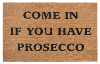 Hanse Home, Rohožka Come in if you have prosecco 105660 – na von aj na doma, 45x75, hnedá, chodba / predsieň
