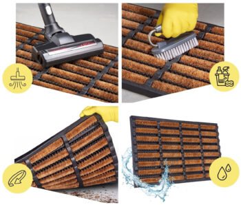 Hanse Home, Vonkajšie čistiaci rohožka Mix Mats Brushes 105647 Black Cocos – na von aj na doma, 45x75, hnedá, exteriér