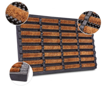 Hanse Home, Vonkajšie čistiaci rohožka Mix Mats Brushes 105647 Black Cocos – na von aj na doma, 45x75, hnedá, exteriér