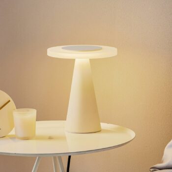 Helestra Bax stolová lampa dotykový stmievač biela