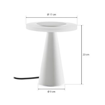 Helestra Bax stolová lampa dotykový stmievač biela