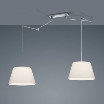Helestra Certo závesná lampa kužeľovitá 2-pl biela