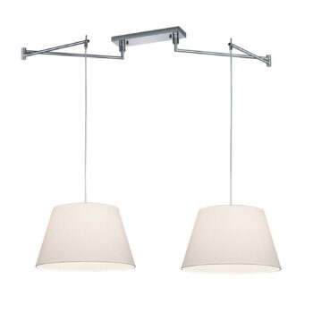 Helestra Certo závesná lampa kužeľovitá 2-pl biela