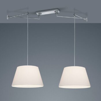 Helestra Certo závesná lampa kužeľovitá 2-pl biela
