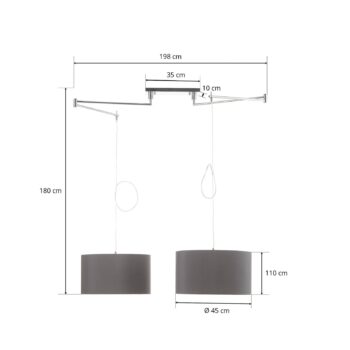 Helestra Certo závesná lampa valec 2-pl., antracit