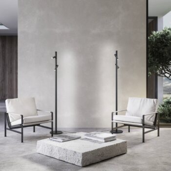 Helestra Coni LED lampa 2 svetlá 160 cm čierna