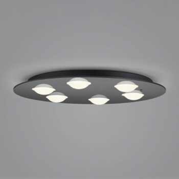 Helestra Nomi stropné LED svetlo Ø 49cm dim čierna