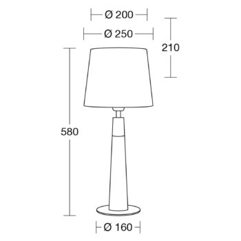 HerzBlut Conico stolná biela olejovaný dub, 58 cm