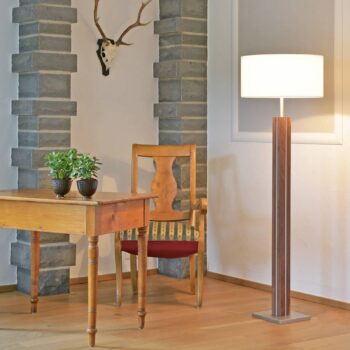 HerzBlut Dana stojaca lampa, orech, biely