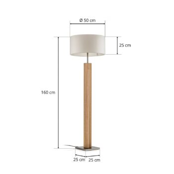 HerzBlut Dana stojaca lampa prírodný dub biela