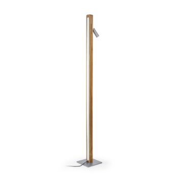 HerzBlut LED stojacia lampa Karl K, drevo, svetlo na čítanie, stmievateľné