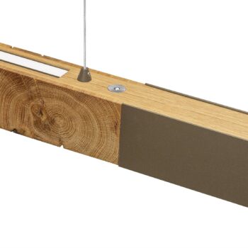HerzBlut LED závesná lampa Lana del bronco, drevo, stmievateľná