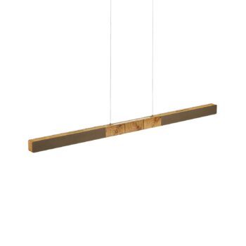 HerzBlut LED závesná lampa Lana del bronco, drevo, stmievateľná