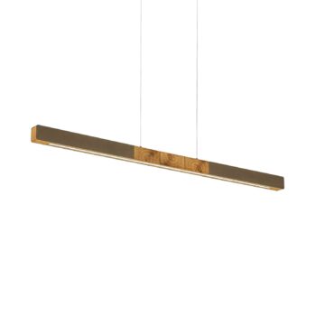 HerzBlut LED závesná lampa Lana del bronco, drevo, stmievateľná