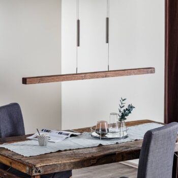 HerzBlut Leonora závesná lampa Down 121 cm orech