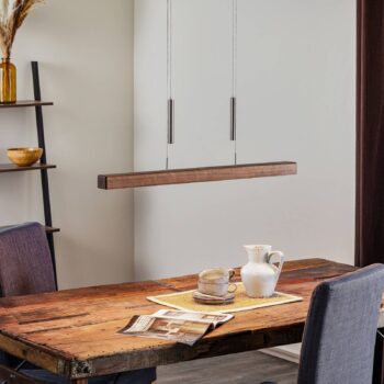 HerzBlut Leonora závesná lampa Down 85 cm orech