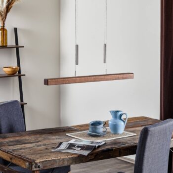 HerzBlut Leonora závesná lampa Down 85 cm orech