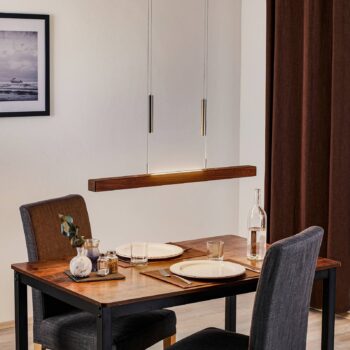 HerzBlut Leonora závesná lampa Up&Down 85cm orech